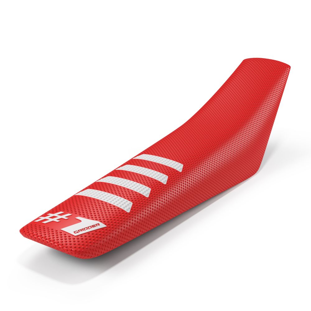 Universal seat cover Onegripper - Ribbed red and white OSC02-RDWH