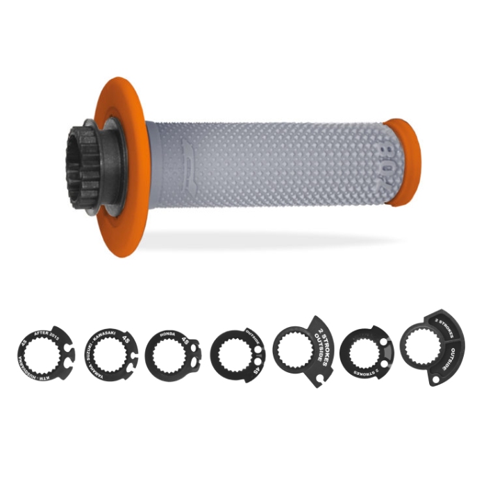 Pair of Grips Lock-On Pro Grip 708 - orange grey