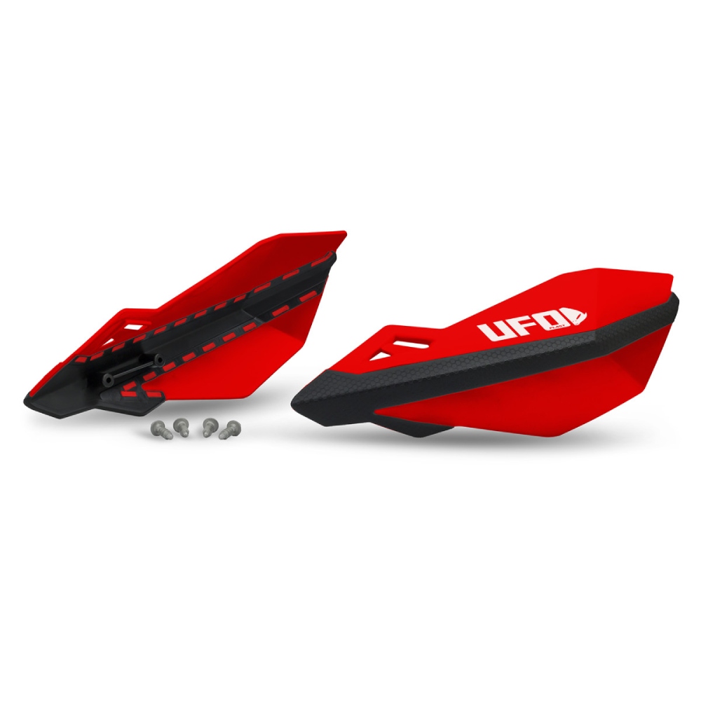 Pair of handguards UFO TRAXION for lever mounts red Pair of handguards UFO TRAXION for lever mounts red