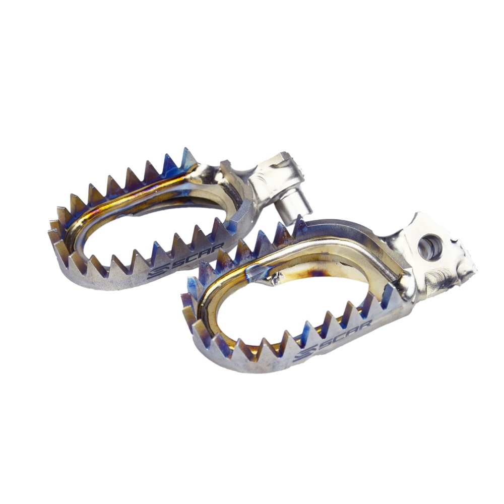 Footpegs titanium Scar Fantic 125 XE (21-25) Anti-Mud S1516AM