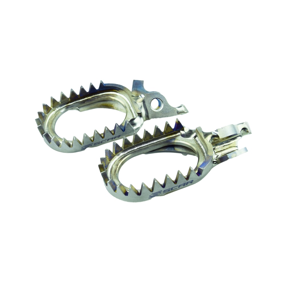 Footpegs titanium Scar Honda CRF 250 R (04-26) Anti-Mud S2516AM
