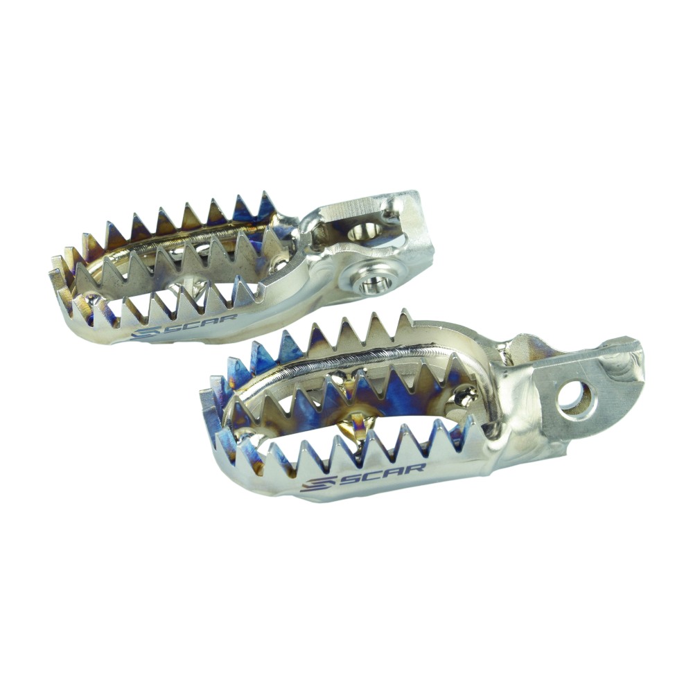 Footpegs titanium Scar KTM 125 SX (16-22) Gripper S5517