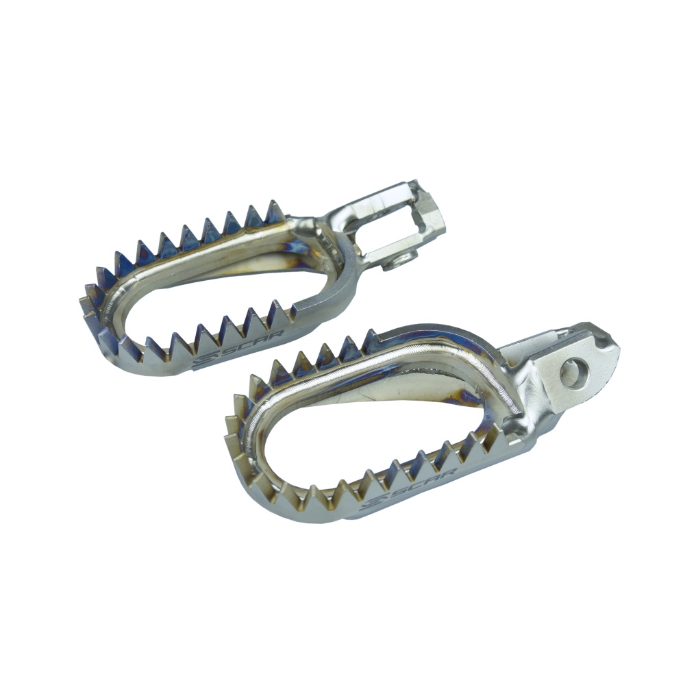Footpegs titanium Scar Husqvarna 450 FE (24-26) Anti-Mud S5518AM